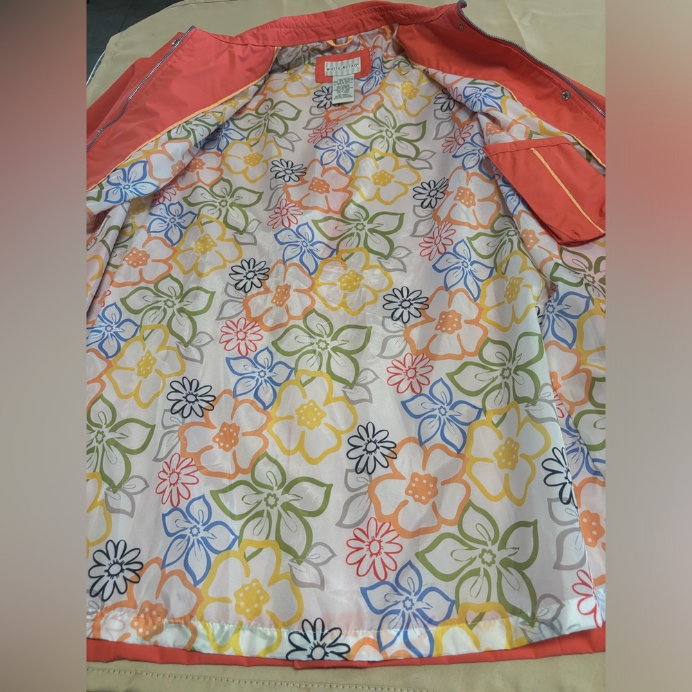 White Stag Coral Floral Rain Coat Jacket Size Medium - Picture 13 of 16